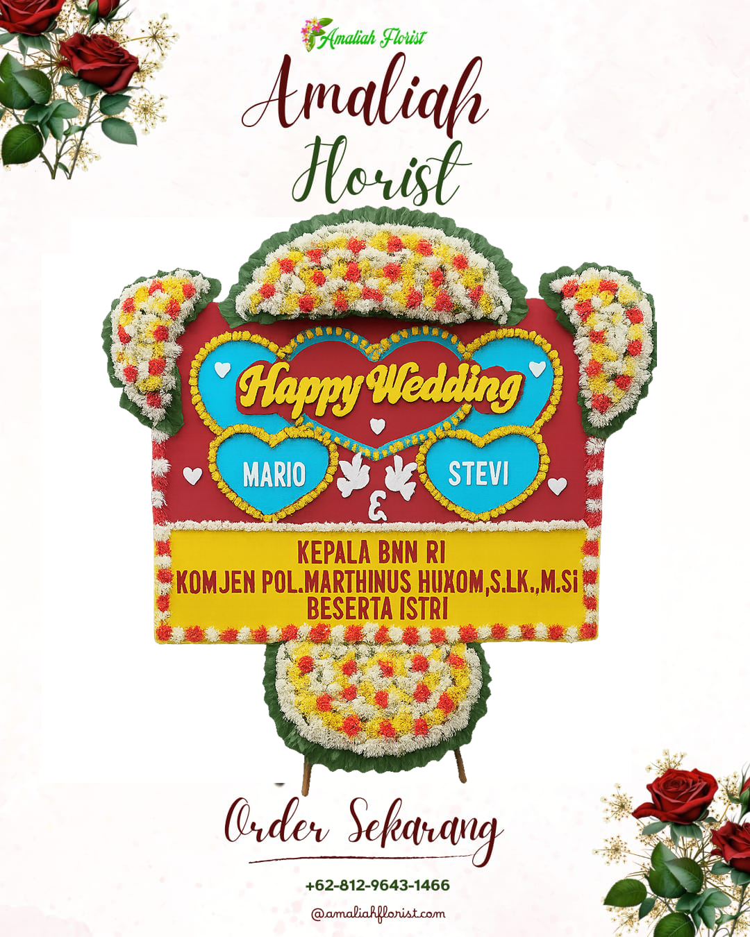 Papan Bunga Pernikahan Dander